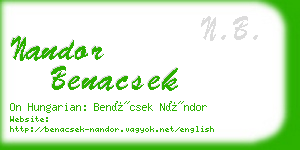 nandor benacsek business card